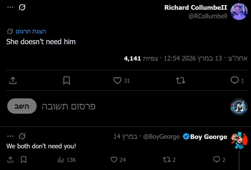בוי ג'ורג', סן מרינו אירוויזיון 2026, X רשת חברתית